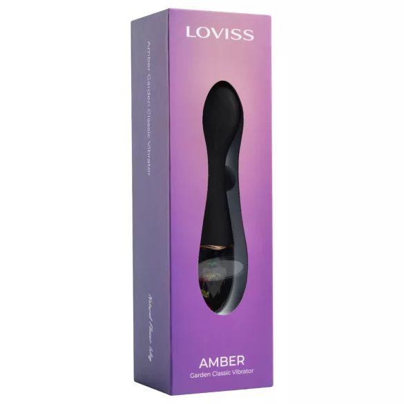 LOVISS Flower Amber - G‑punkta vibrators (melns)