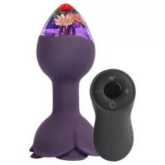 LOVISS Flower - tālvadības anālais vibrators (violets)