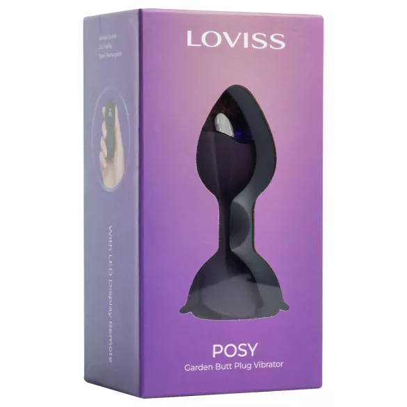 LOVISS Flower - tālvadības anālais vibrators (violets)