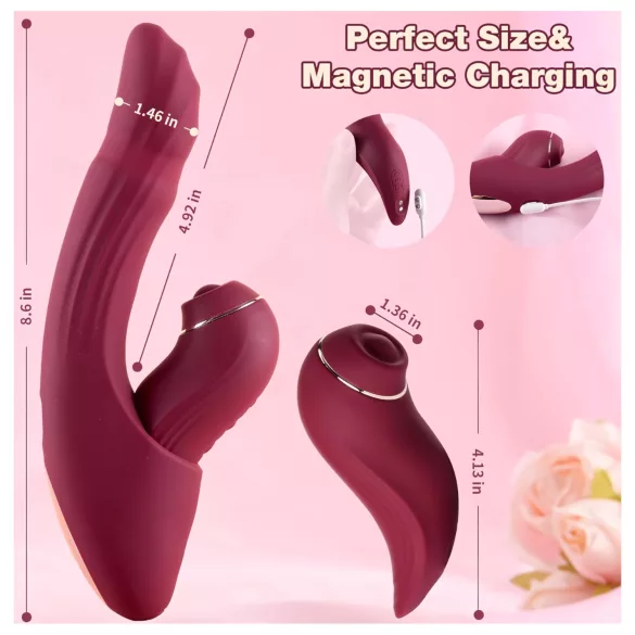 Vibeconnect - 2in1 G-punkta un klitora vibrators sarkans