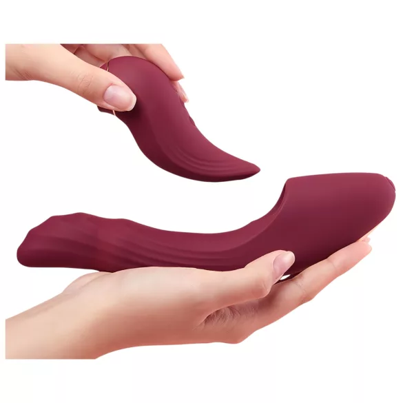 Vibeconnect - 2in1 G-punkta un klitora vibrators sarkans