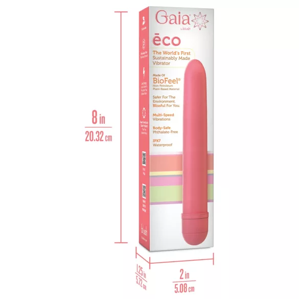 Gaia Eco L - vibrators sievietēm, videi draudzīgs, rozā, liels