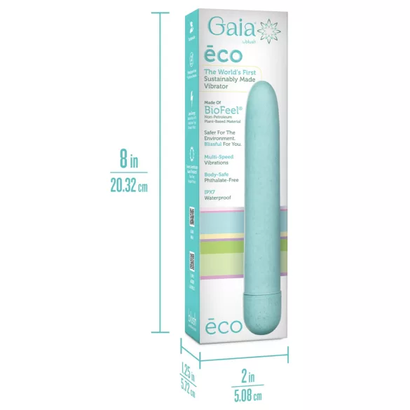 Gaia Eco L - videi draudzīgs vibratoru stienis (zils) - liels