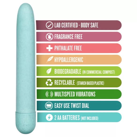 Gaia Eco L - videi draudzīgs vibratoru stienis (zils) - liels