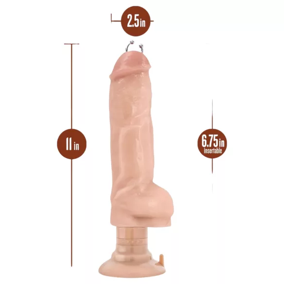 Blush Bad Boy - vibrators ar pīrsingu 33cm naturāls
