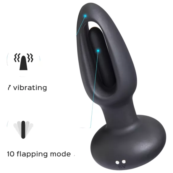 Honey Play Box anālais vibrators ar mēlīti, melns