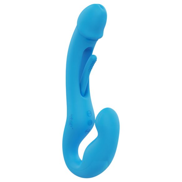 Honey Play Box Harmony Duo - strap-on vibrators ar mēli zilā krāsā
