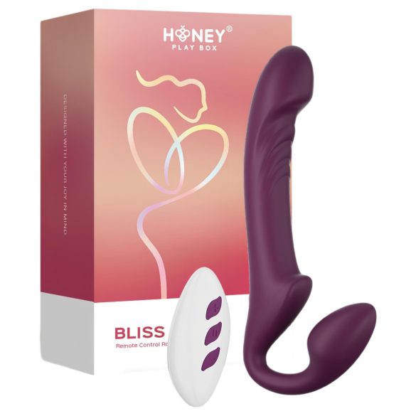 Honey Play Box Bliss - strap-on vibrators ar rotējošām bumbiņām violets