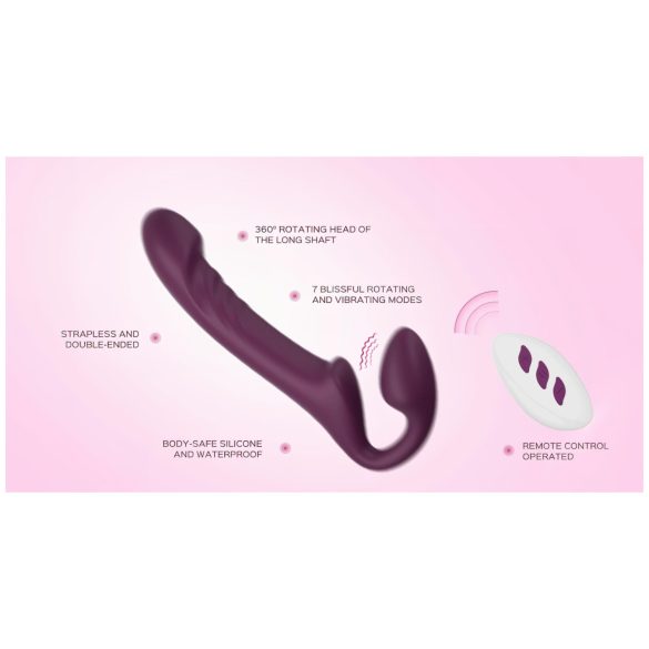 Honey Play Box Bliss - strap-on vibrators ar rotējošām bumbiņām violets