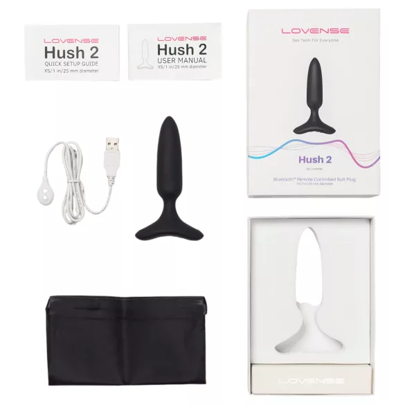 LOVENSE Hush 2 XS - uzlādējams mazs anālais vibrators (25 mm) - melns