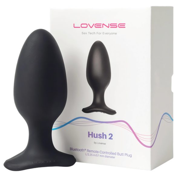 LOVENSE Hush 2 L - uzlādējams neliels anālais vibrators (57mm) - melns