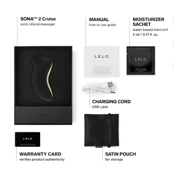 LELO Sona 2 Cruise - klitora stimulators ar skaņas viļņiem melns
