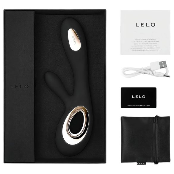 LELO Soraya Wave - vibrators ar klitora stimulatoru, kustīgs, melns