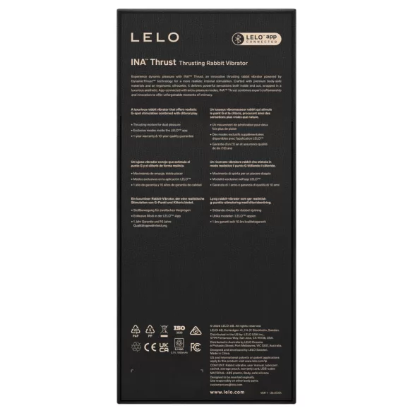 LELO - INA Thrust stumšanas tipa truša vibrators (melns)