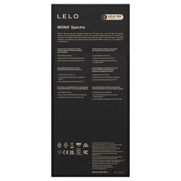LELO Mona Spectra - gudrs G‑punkta vibrators ar LED gaismu (balts)