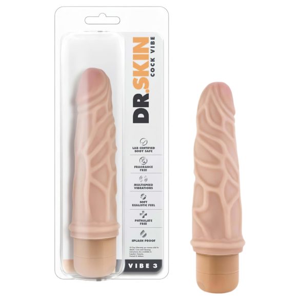 Dr. Skin Vibe No.3 reālistisks vibrators, bēšs