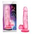bjours Saldais un Cietais 4 - rozā piesūcekņa dildo ar sēkliniekiem