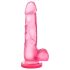 bjours Saldais un Cietais 4 - rozā piesūcekņa dildo ar sēkliniekiem