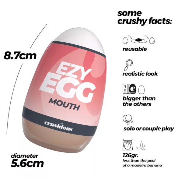 Crushious Ezy Egg Mouth - masturbators olu veida rotaļlieta (ķermeņa krāsā)