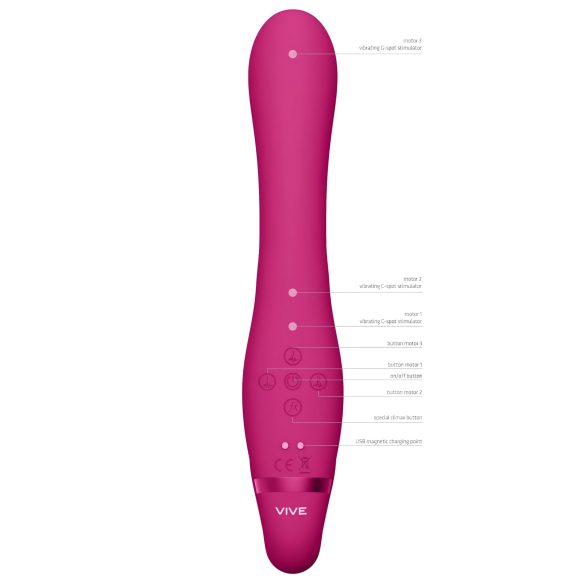 Vive Suki - strap-on vibrators bez stiprinājuma siksnas rozā