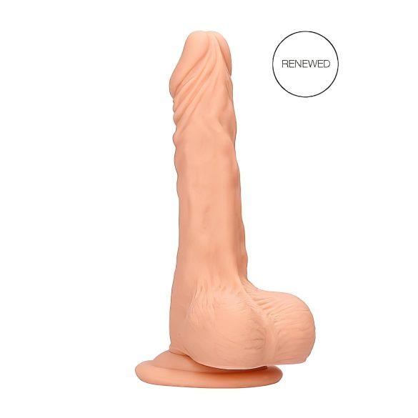 RealRock Dong 7 - dzīvā izskata dildo ar sēkliniekiem (17cm) - dabīgā krāsā