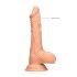 RealRock dildo ar sēkliniekiem 17cm reālistisks ādas krāsa