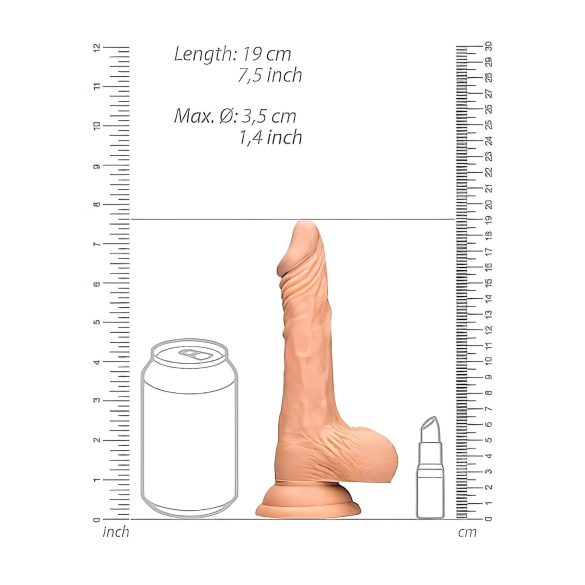 RealRock dildo ar sēkliniekiem 17cm reālistisks ādas krāsa