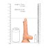 RealRock Dong 7 - dzīvā izskata dildo ar sēkliniekiem (17cm) - dabīgā krāsā