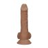 RealRock Dongs - Dzīva izskata dildo ar sēkliniekiem (17 cm) - tumši dabisks