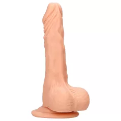 RealRock dildo ar sēkliniekiem 20 cm ādas krāsā