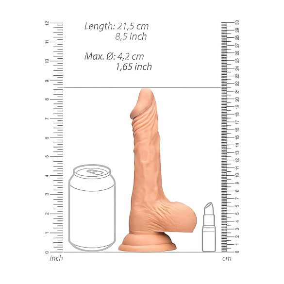 RealRock dildo ar sēkliniekiem 20 cm ādas krāsā