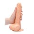 RealRock dildo ar sēkliniekiem 20 cm ādas krāsā