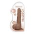RealRock Dong 8 - dabīgs dildo ar sēkliniekiem (20 cm) - tumši naturāls