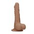 RealRock Dong 8 - dabīgs dildo ar sēkliniekiem (20 cm) - tumši naturāls