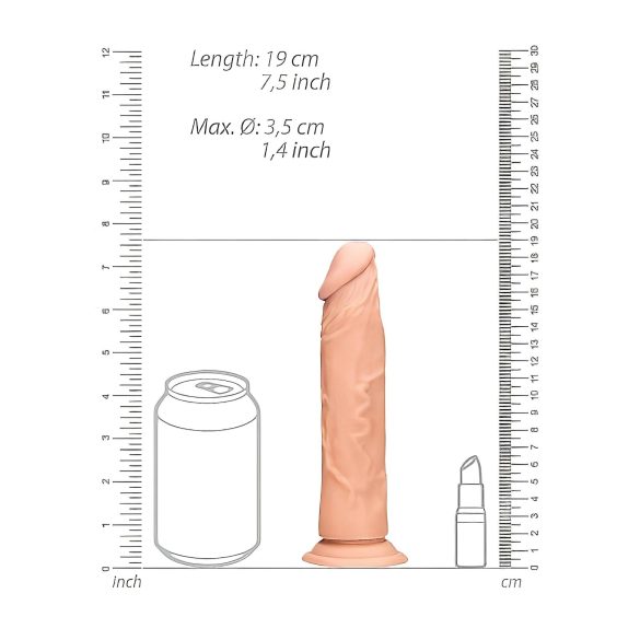 RealRock dildo realistisks 17 cm dabīga krāsa