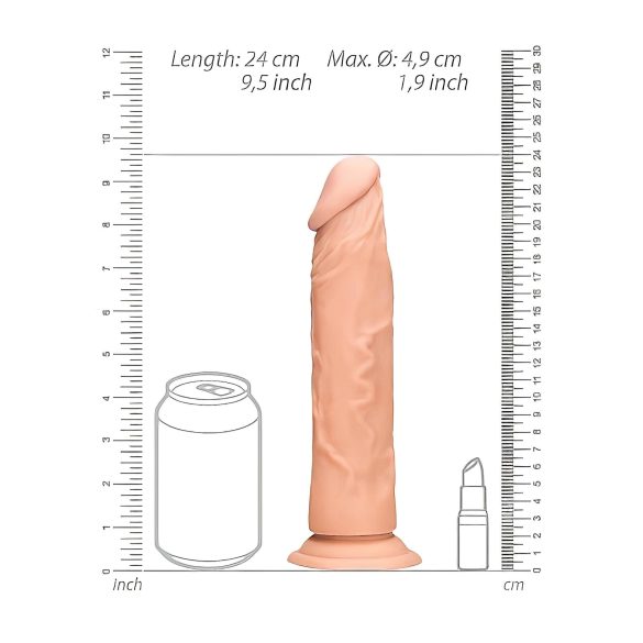 RealRock dildo ar izcilu reālistisku formu 23 cm dabīga krāsa