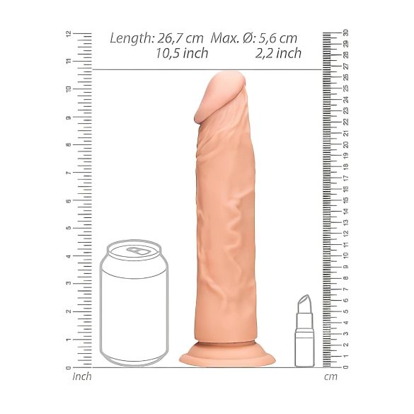 RealRock dildo ar realistisku izskatu 25cm, naturāls