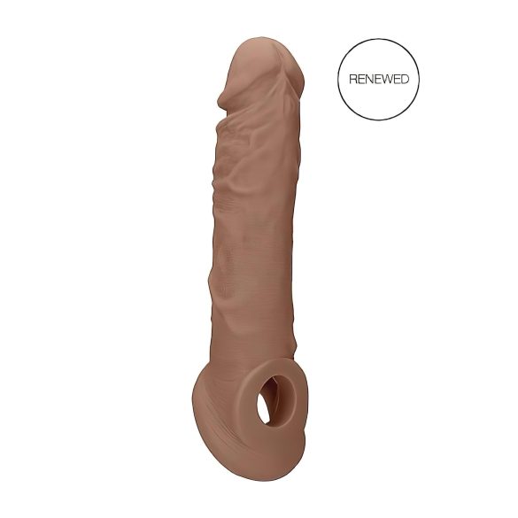 RealRock dzimumlocekļa uzmava 21cm - tumšā krāsa