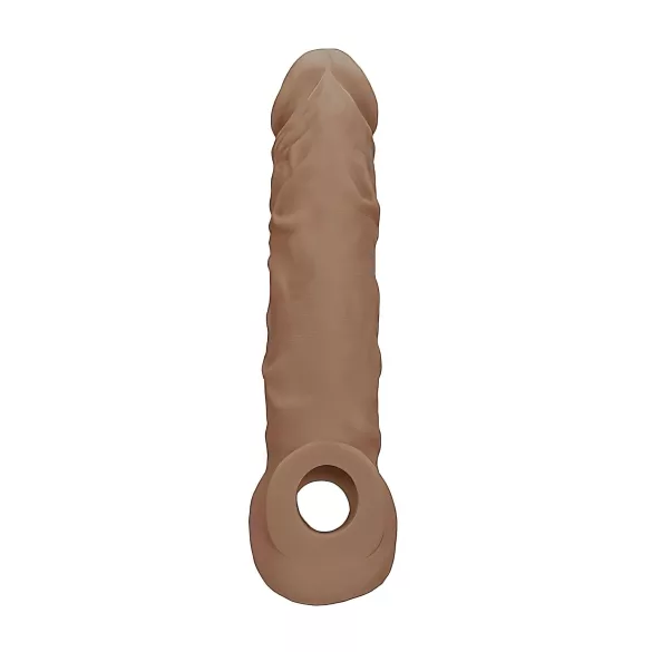 RealRock dzimumlocekļa uzmava 21cm tumši miesas krāsā