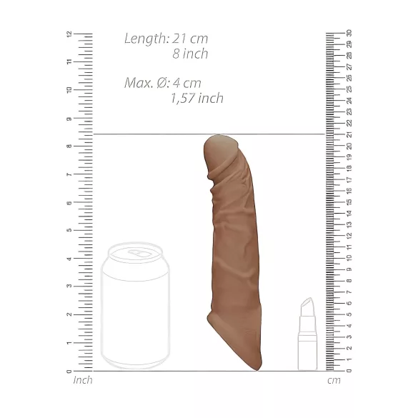 RealRock dzimumlocekļa uzmava 21cm tumši miesas krāsā
