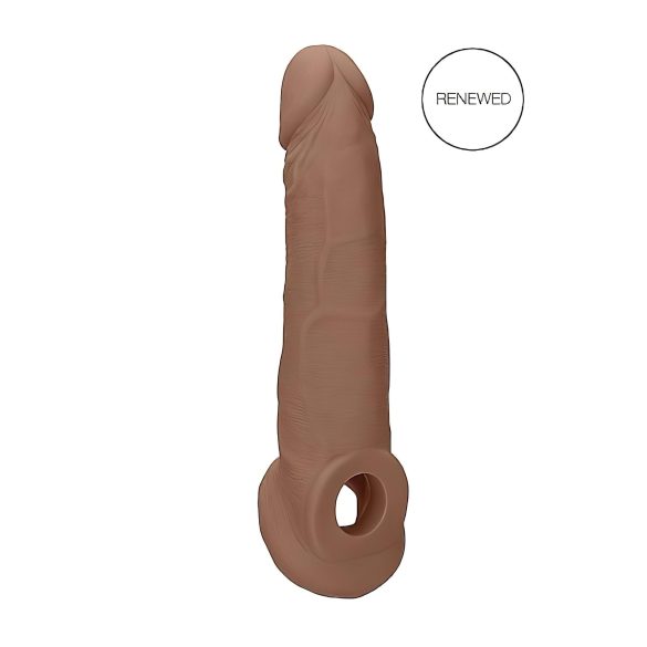 RealRock locekļa uzmava 9 - 21,5 cm - tumši dabiska krāsa