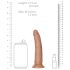 RealRock Slim - realistisks dildo 15,5 cm (tumšs dabīgais)