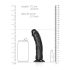 RealRock – piesūcekņa dildo 15,5cm (melns)