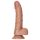 RealRock - piesūcekņa dildo ar hērēm - 15,5cm (tumši dabīgs)