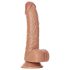RealRock - piesūcekņa dildo ar hērēm - 15,5cm (tumši dabīgs)