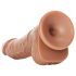 RealRock - piesūcekņa dildo ar hērēm - 15,5cm (tumši dabīgs)