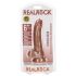 RealRock - piesūcekņa dildo ar hērēm - 15,5cm (tumši dabīgs)
