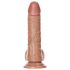 RealRock - piesūcekņa dildo ar hērēm - 15,5cm (tumši dabīgs)
