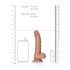 RealRock - piesūcekņa dildo ar hērēm - 15,5cm (tumši dabīgs)