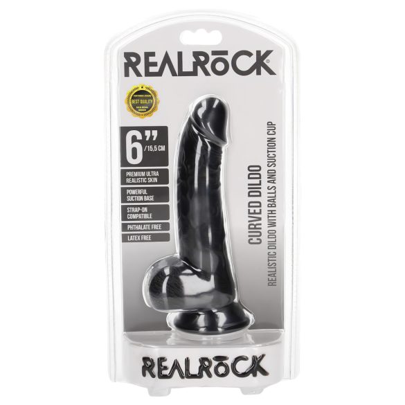 RealRock - reālistisks dildo ar piesūcekni 15,5 cm melns